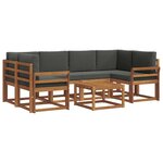 vidaXL Ensemble de canapés d'extérieur 7 pc Naturel et Anthracite