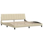 vidaXL Cadre de lit sans matelas Hanko crème 200x200 cm tissu