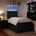 vidaXL Sommier à lattes de lit avec matelas noir 120x190 cm velours