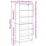 vidaXL Haut Armoire Chêne artisanal 69 5 x 32 5 x 180 cm