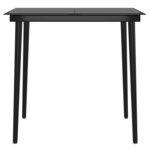 vidaXL Ensemble à manger de jardin avec coussins 3 Pièces noir