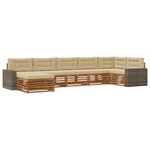 vidaXL Ensemble de canapés d'extérieur 7 Pièces Naturel et Beige
