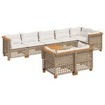 vidaXL Salon de jardin avec coussins 9 Pièces beige résine tressée