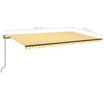 vidaXL Auvent rétractable automatique 500x350 cm Jaune et blanc