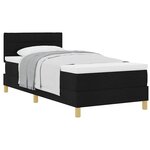 vidaXL Lit à ressorts avec matelas Noir 100 x 200 cm tissu