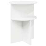 vidaXL Table d'appoint Blanc Ø 39 5 x 55 cm Bois d'ingénierie