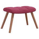 vidaXL Chaise à bascule avec repose-pied Rouge bordeaux Velours