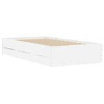 vidaXL Cadre de lit avec tiroirs blanc 90x190 cm bois d'ingénierie