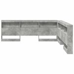 vidaXL Tête de lit de rangement Gris béton 200 cm Bois d'ingénierie