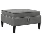 vidaXL Pouf avec Rangement Gris foncé Velours
