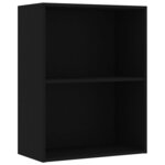 Vidaxl bibliothèque à 2 niveaux noir 60x30x76 5 cm aggloméré