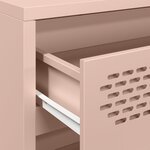 vidaXL Buffet rose 68x39x58 5 cm acier laminé à froid