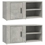 vidaXL Meubles TV 2 Pièces Gris béton 80x31 5x36 cm Bois d'ingénierie