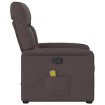 vidaXL Fauteuil inclinable de massage Marron foncé Tissu