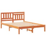 vidaXL Cadre de lit Marron cire 120 x 190 cm Bois massif en pin