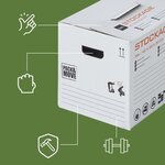 Pack and Move - Lot 20 cartons stockage - 40 x 30 x 30 cm - Poignées renforcées - 1 marqueur offert
