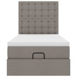 vidaXL Lit ottoman avec matelas taupe 100x200 cm tissu