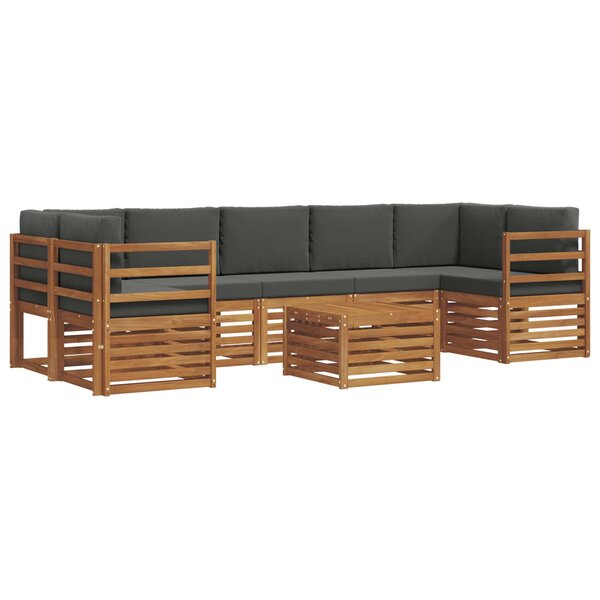 vidaXL Ensemble de canapés d'extérieur 8 Pièces Naturel et Anthracite