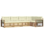 vidaXL Ensemble de canapés d'extérieur 6 pc Blanc et crème Polyester