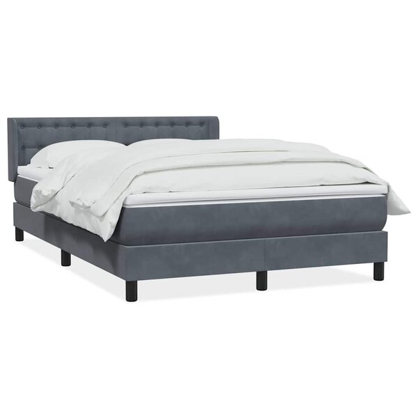 vidaXL Sommier à lattes de lit et matelas gris foncé 160x220cm velours