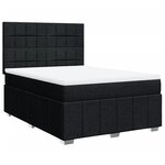 vidaXL Sommier à lattes de lit avec matelas Noir 160x200 cm Tissu