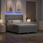 vidaXL Lit à ressorts avec matelas Gris clair 140 x 200 cm tissu