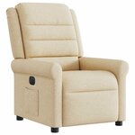 vidaXL Fauteuil inclinable électrique Crème Tissu