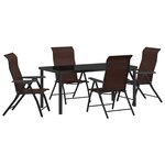vidaXL Ensemble de salle à manger pour jardin 5 Pièces Marron