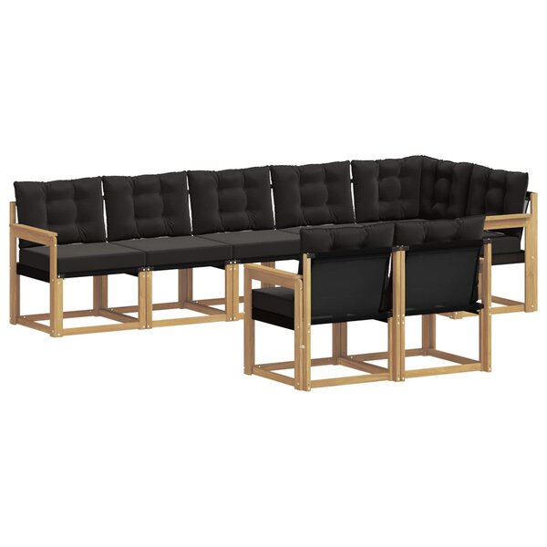 vidaXL Ensemble de canapés d'extérieur 8 pc Blanc et noir