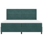 vidaXL Lit à ressorts avec matelas Vert foncé 200 x 200 cm Velours