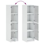vidaXL Buffet avec portes en verre blanc 35x37x142 cm