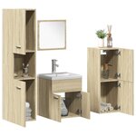 vidaXL Ensemble de meubles de salle de bain 5 Pièces chêne sonoma