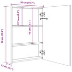 vidaXL Armoire de salle de bain à miroir LED 50x13x70 cm