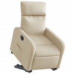 vidaXL Fauteuil inclinable électrique crème tissu
