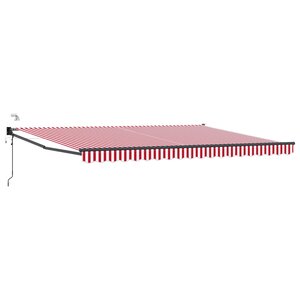 vidaXL Auvent rétractable électrique Rouge et Blanc 4 5 × 3 m