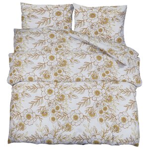 vidaXL Ensemble de housse de couette blanc et marron 200x200 cm Coton