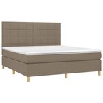 vidaXL Sommier à lattes de lit et matelas et LED Taupe 180x200cm Tissu