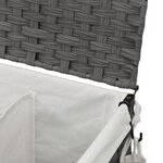 vidaXL Panier à linge avec roulettes gris 60x35x60 5 cm résine tressée