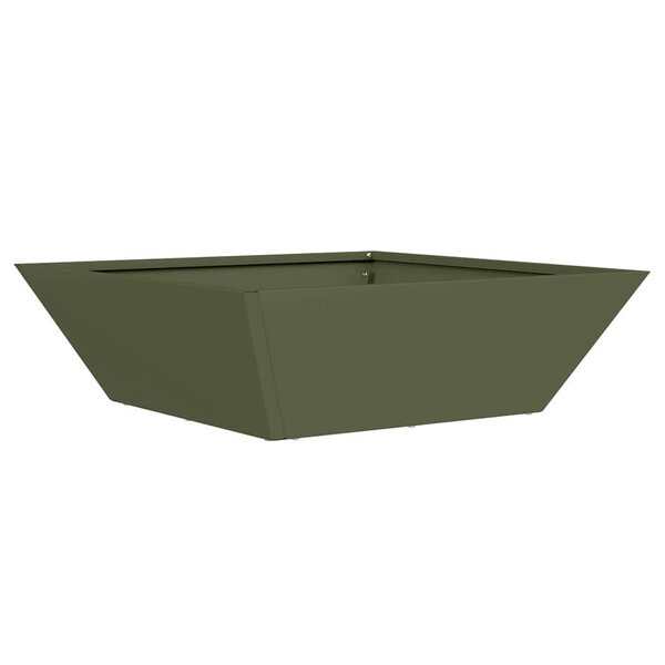 vidaXL Jardinière en bol olive verte   50x50x15 cm en acier.