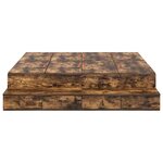 vidaXL Cadre de lit avec rangement Chêne fumé 226.5 x 135 x 31.5 cm