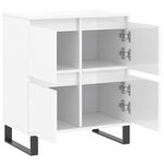 vidaXL Buffet Blanc brillant 60x35x70 cm Bois d'ingénierie