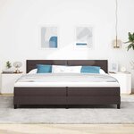 vidaXL Lit à ressorts avec matelas Marron foncé 200 x 200 cm tissu