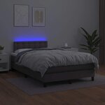 vidaXL Sommier à lattes de lit matelas LED gris 120x190 cm similicuir