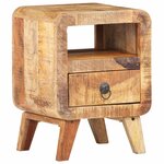 vidaXL Table de chevet 30x30x41 cm Bois de manguier brut