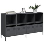 vidaXL Buffet anthracite 135x39x73 5 cm acier laminé à froid
