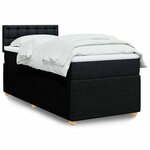 vidaXL Sommier à lattes de lit et matelas Noir 80x200 cm Tissu