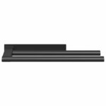 vidaXL Porte-serviettes Noir 40 x 9 x 4 cm Acier inoxydable