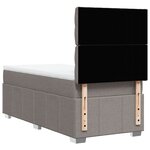vidaXL Sommier à lattes de lit avec matelas Taupe 100x200 cm Tissu