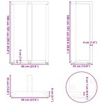 vidaXL Pieds de table de bar en T  2 pièces  anthracite  60 x 35 x (100-101) cm  acier