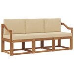 vidaXL Ensemble de canapés d'extérieur 3 pc Naturel et Beige